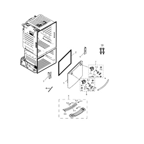 Door-Freezer Diagram and Parts List for RF26HFPNBSR AA-0000 Samsung Refrigerator