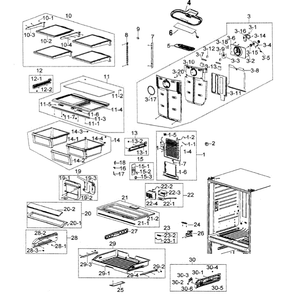 Refrigerator Diagram and Parts List for RF266AZBP XAA-00 Samsung Refrigerator