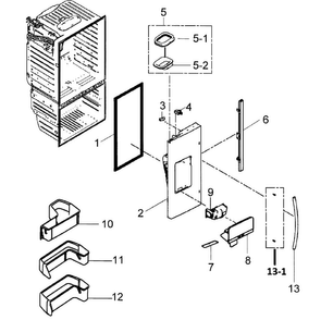Left Door Diagram and Parts List for RFG298HDWP XAA-00 Samsung Refrigerator