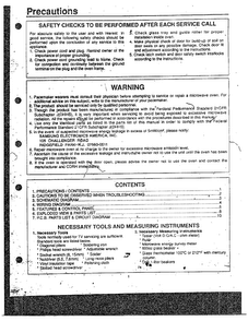 Precaution/warning/contents Diagram and Parts List for MW3530W XAA Samsung Microwave