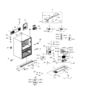 Cabinet Diagram and Parts List for RF31FMEDBWW AA-03 Samsung Refrigerator