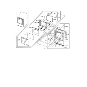 Front And Door Diagram and Parts List for DV476GTHASU A1-0001 Samsung Dryer
