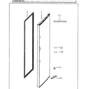 Door Ref Outer Diagram and Parts List for RH25H5611SG AA-01 Samsung Refrigerator