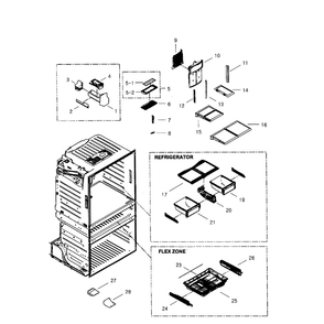 Refrigerator Diagram and Parts List for RF4267HARS XAA-01 Samsung Refrigerator