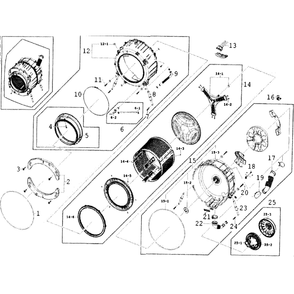 Drum Diagram and Parts List for WF350ANW XAA-0000 Samsung Washer