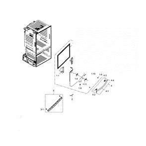 Door-Freezer Diagram and Parts List for RF28HFEDBSR AA-01 Samsung Refrigerator
