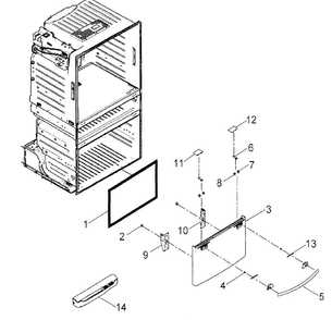 Part Location Diagram of DA64-04016A Samsung Handle Bar Assembly