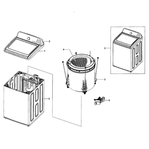 Main Assembly Diagram and Parts List for WA422PRHDWR AA-01 Samsung Washer