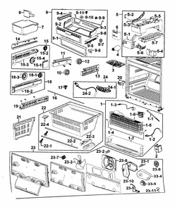 Freezer Diagram and Parts List for RF266AZPN XAA-0000 Samsung Refrigerator