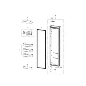 Fridge Door Diagram and Parts List for RSG307AABP XAA-03 Samsung Refrigerator
