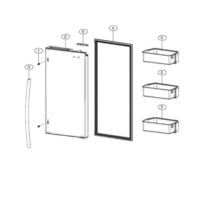 R Refrig Door Diagram and Parts List for RF4287HAWP XAA-00 Samsung Refrigerator