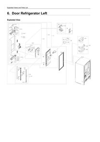 Left Refrigerator Door Parts Diagram and Parts List for RF28R7201DT AA-00 Samsung Refrigerator