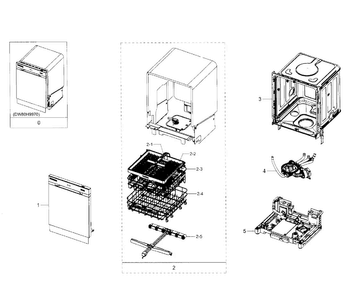 Main Section Diagram and Parts List for DW80H9970US AA-0001 Samsung Dishwasher
