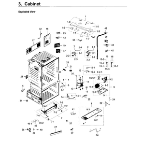 Cabinet Diagram and Parts List for RF23HCEDBSR AA-0011 Samsung Refrigerator