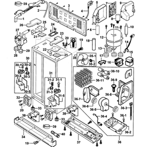 Cabinet Diagram and Parts List for RS2534VQ XAA-0000 Samsung Refrigerator