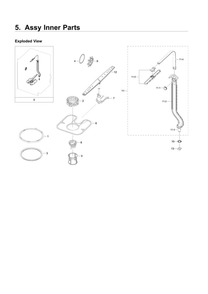 Inner Parts Assembly Diagram and Parts List for DW80R7060UG AA-00 Samsung Dishwasher