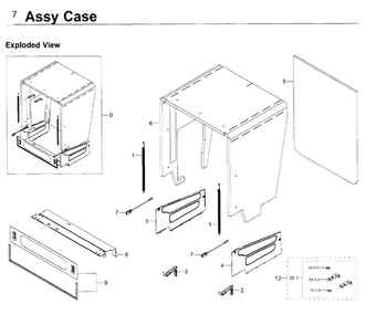 Case Diagram and Parts List for DW80K7050US AA-0000 Samsung Dishwasher
