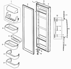 Right Door Diagram and Parts List for RS2630AWW XAA Samsung Refrigerator