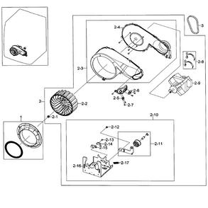 Motor Assy Diagram and Parts List for DV448AEE XAA-0001 Samsung Dryer