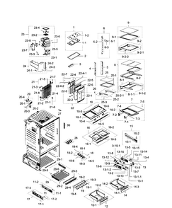 Fridge Diagram and Parts List for RF28HFEDBSR AA-0007 Samsung Refrigerator