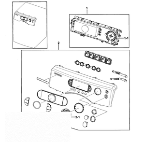 Control Panel Diagram and Parts List for DV328AGG XAA-00 Samsung Dryer