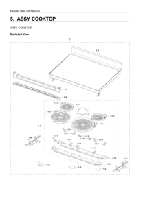 Part Location Diagram of DG94-03977B Samsung Cooktop Frame Module