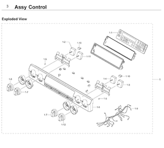 Control Diagram and Parts List for NE58F9710WS AA-0004 Samsung Range