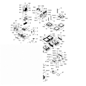 Refrigerator Diagram and Parts List for RF4287HABP XAA-0004 Samsung Refrigerator