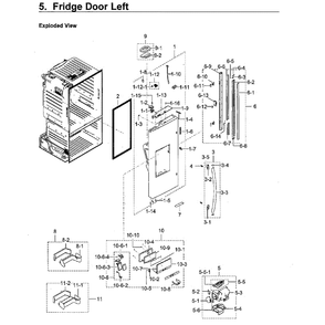 Fridge Door L Diagram and Parts List for RF23HCEDBSR AA-0011 Samsung Refrigerator