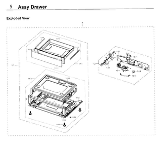 Drawer Diagram and Parts List for NX58K9850SS AA-0000 Samsung Range