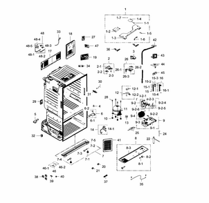 Cabinet Diagram and Parts List for RF28HDEDBSR AA-0002 Samsung Refrigerator