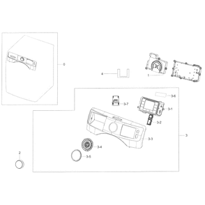 Control Panel Diagram and Parts List for WF45K6500AW A2-0000 Samsung Washer