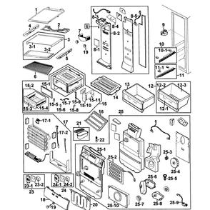 Part Location Diagram of DA61-01245D Samsung Rail Shelf Fold