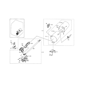 Duct And Burner Diagram and Parts List for DV433GTGJWR A1-0000 Samsung Dryer