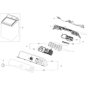 Control Panel Diagram and Parts List for WA456DRHDSU AA-0005 Samsung Washer