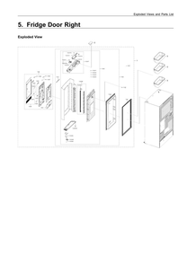 Right Refrigerator Door Parts Diagram and Parts List for RF28N9780SG AA-01 Samsung Refrigerator