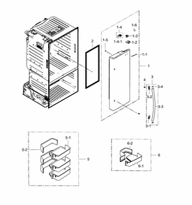 Fridge Door R Diagram and Parts List for RF28HFEDTWW AA-0001 Samsung Refrigerator