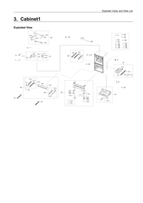 Cabinet 1 Diagram and Parts List for RF28R7201SR AA-00 Samsung Refrigerator
