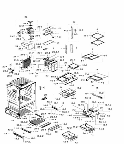 Fridge Diagram and Parts List for RF28HFEDTBC AA-0000 Samsung Refrigerator