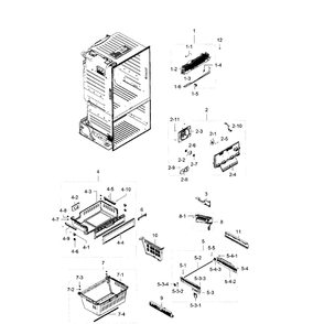 Freezer Diagram and Parts List for RF28HFEDBSR AA-04 Samsung Refrigerator