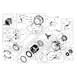 Tub And Drum Diagram and Parts List for WF435ATGJRA A2-0000 Samsung Washer