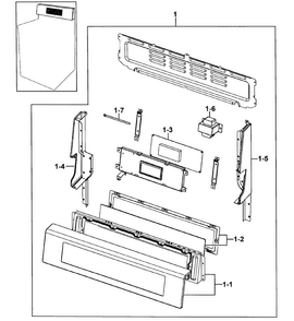 Control Assy Diagram and Parts List for FTQ307NWGX XAA-00 Samsung Range
