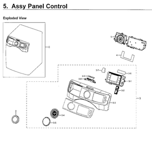 Part Location Diagram of DC97-19655A Samsung Control Panel Assembly
