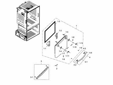 Freezer Door Diagram and Parts List for RF23HCEDBSR AA-0002 Samsung Refrigerator