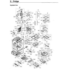 Fridge Diagram and Parts List for RF28HFEDBWW AA-07 Samsung Refrigerator