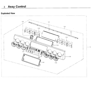 Control Panel Diagram and Parts List for NY58J9850WS AA-0000 Samsung Range