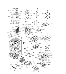 Fridge Diagram and Parts List for RF28HFEDBSR AA-0007 Samsung Refrigerator