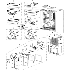 Refrigerator Diagram and Parts List for RF197ABBP XAA-0000 Samsung Refrigerator