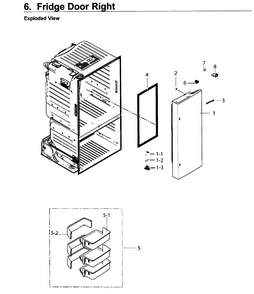Fridge Door R Diagram and Parts List for RF26J7500WW AA-0001 Samsung Refrigerator