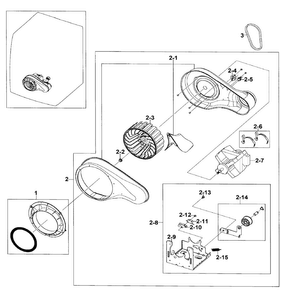 Motor Assy Diagram and Parts List for DV520AEP XAA-0000 Samsung Dryer